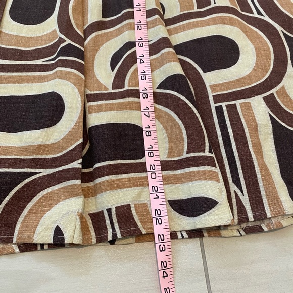 Banana Republic Linen Brown, Tan, and Cream Patterned Skirt - Picture 7 of 8